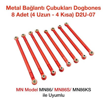 MN Model MN86/MN86S/MN86KS Metal Bağlantı Çubukları Dogbones 8 Adet (4 Uzun-4 Kısa) D2U-07